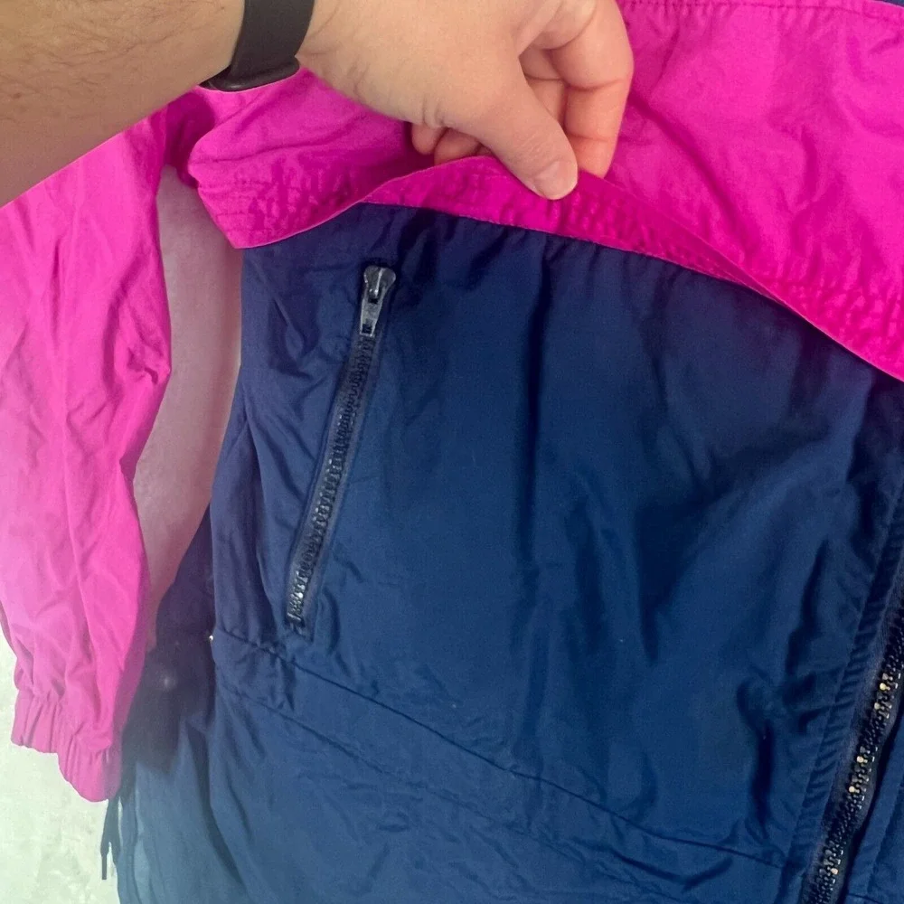 Vintage 90s Nike Windbreaker Jacket Running Blue Fuscia Block Pattern‎ Mens M